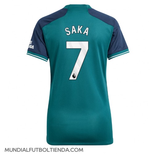 Camiseta Arsenal Bukayo Saka #7 Tercera Equipación Replica 2023-24 para mujer mangas cortas